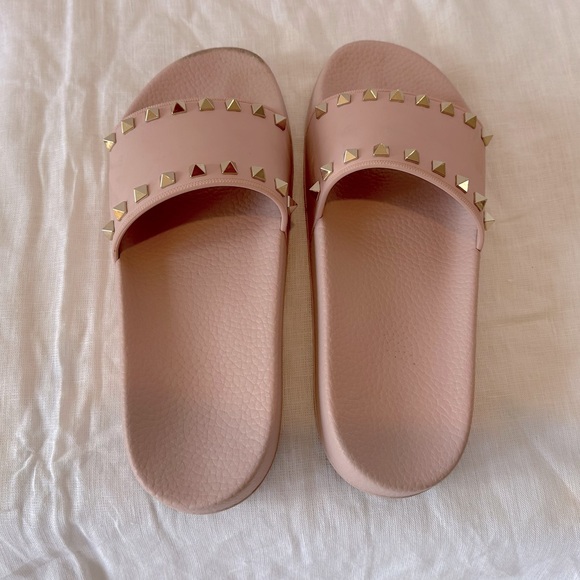 Authentic Valentino Rockstud Rubber Pool Slides Water Rose Pink 10US / 40EU - Picture 8 of 12